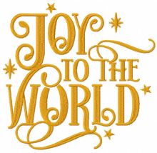 Joy to the world embroidery design