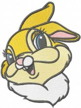 Funny miss bunny embroidery design