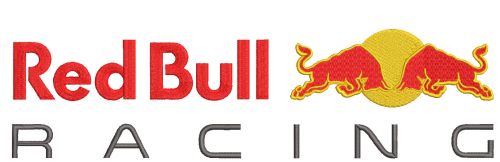 red bull racing logo embroidery design
