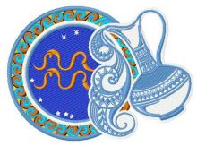Zodiac sign Aquarius 2 embroidery design