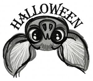 Halloween bat 2 embroidery design