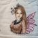 Embroidered Modern fairy on blanket