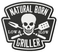 Natural born griller embroidery design