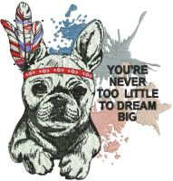 French bulldog embroidery design