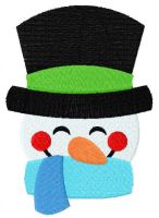 Smiling snowman free embroidery design