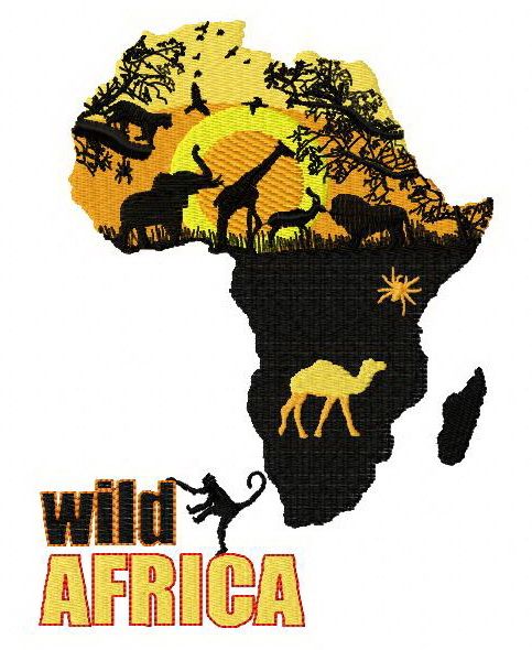 Wild Africa machine embroidery design