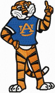 Aubie Auburn logo embroidery design