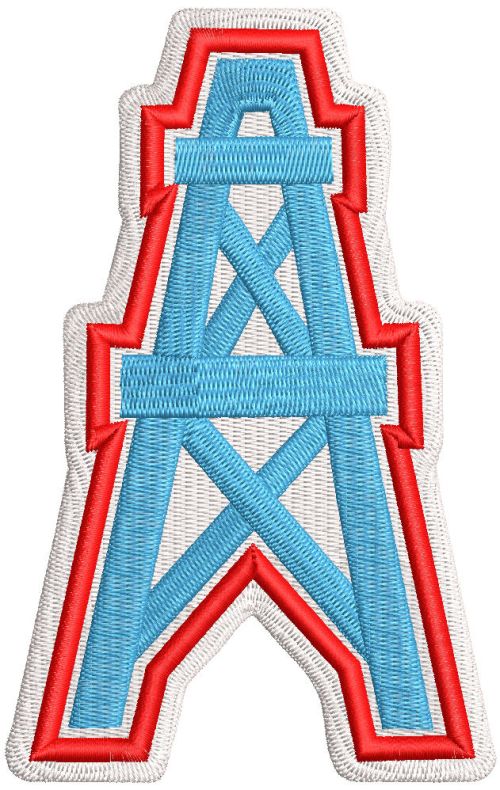 Houston Oilers Football logo embroidery design