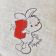 Little rabbit with Christmas gift design on pillowcase embroidered