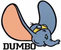 Dumbo big ears embroidery design