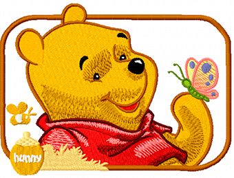 Winnie Pooh happy machine embroidery design