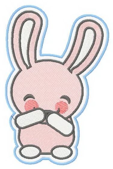 Bunny laughs 3 machine embroidery design