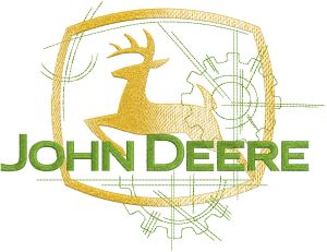 John Deer modern logo embroidery design
