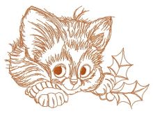 Adorable kitten 4 embroidery design