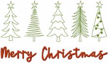 Merrry Christmas trees embroidery design