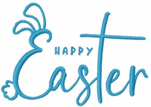 Happy Easter bunny ears embroidery design