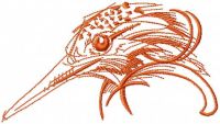 Woodpecker's head free embroidery design