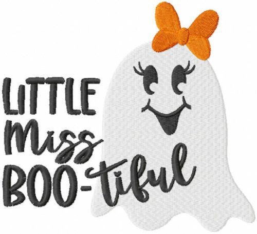 Little miss boo tiful embroidery design