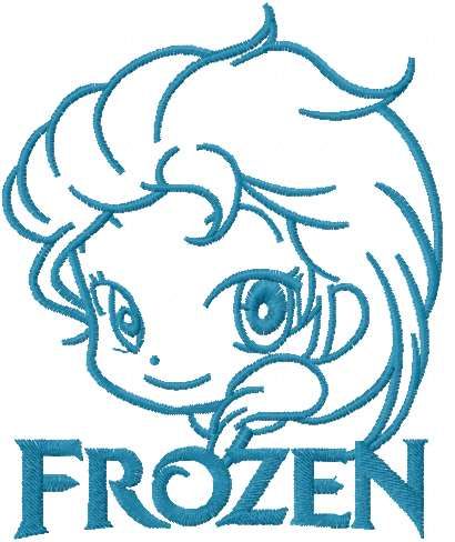 Elsa chibi frozen embroidery design 3