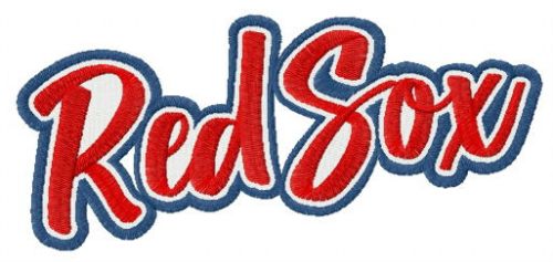Red Sox wordmark logo machine embroidery design
