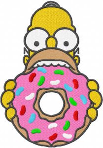 Homer Donut embroidery design