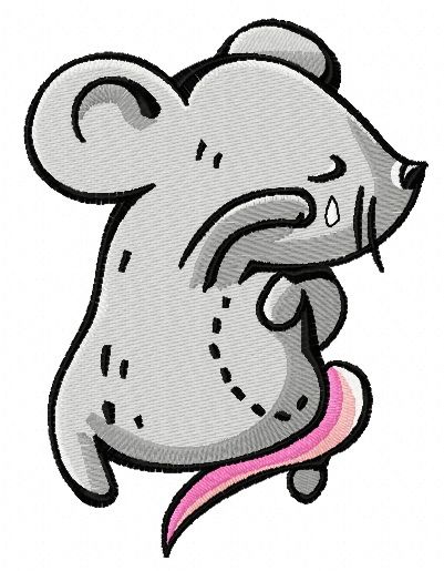 Tiny mouse crying machine embroidery design