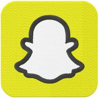 Snapchat logo embroidery design