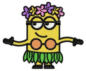 Hawaiian Minion embroidery design