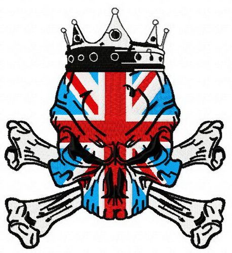 British skull 4 machine embroidery design