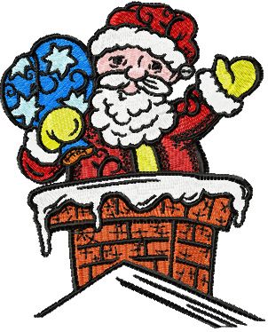 Christmas drawings Santa Claus machine embroidery design