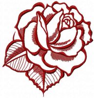 Dark red rose embroidery design