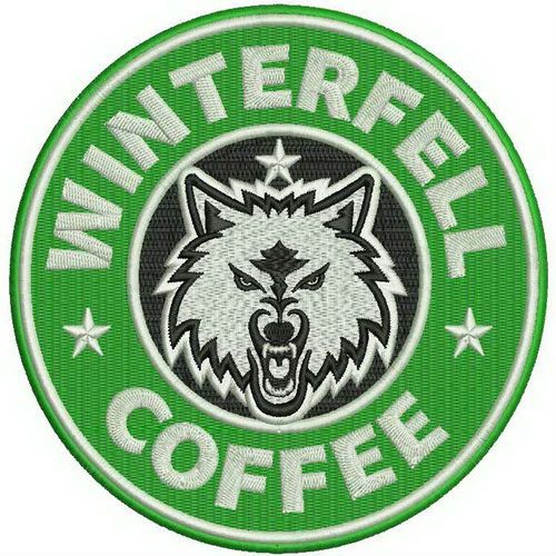 Winterfell coffee machine embroidery design