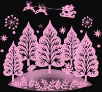 Winter Christmas forest embroidery design