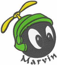 Marvin head embroidery design
