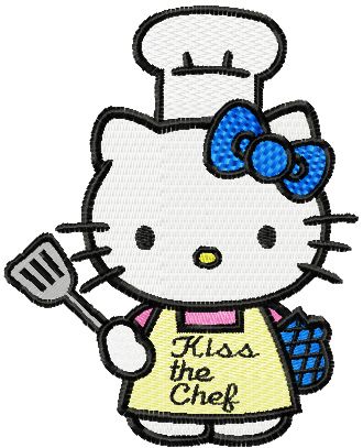 Hello Kitty Chef machine embroidery design