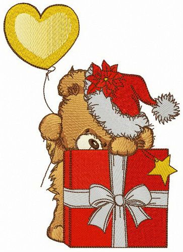 Santa gave present machine embroidery design