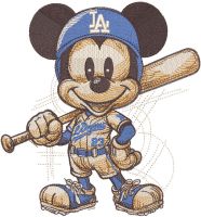 Mickey Mouse Baseball Dodgers embroidery design