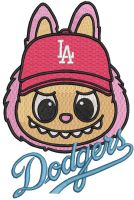 Labubu Dodgers fan embroidery design