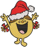 Funny little miss Christmas embroidery design