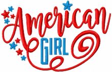 American girls embroidery design