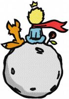 The Little Prince on the Moon embroidery design