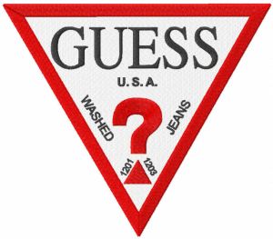 Guess jeans logo embroidery design