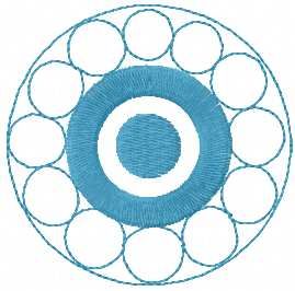 blue circle decoration free machine embroidery design