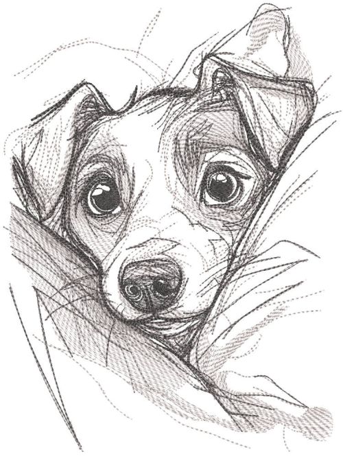 Puppy in the bosom embroidery design