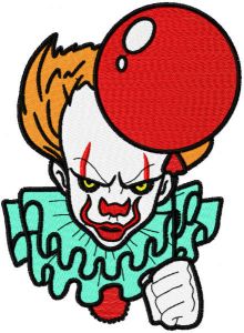 Joker with balloon embroidery design