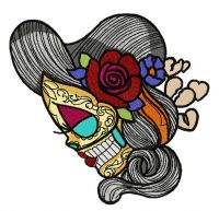 Wild rose girl 3 embroidery design