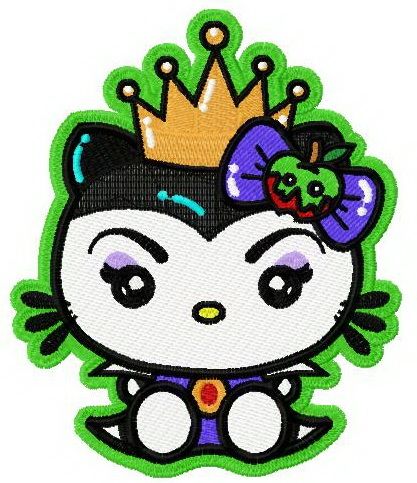 Hello Kitty angry queen machine embroidery design