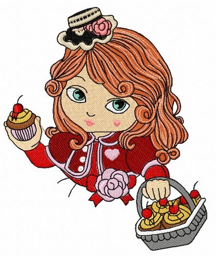 Modern Little Red Riding Hood 4 machine embroidery design