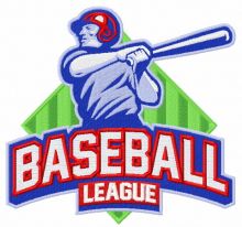 Baseball league embroidery design