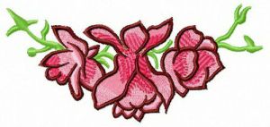 Composition with buds embroidery design